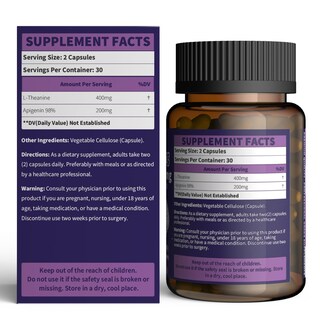 Foto 6 | Suplemento de Apigenina 200 mg y L-teanina 400 mg - Venta Internacional