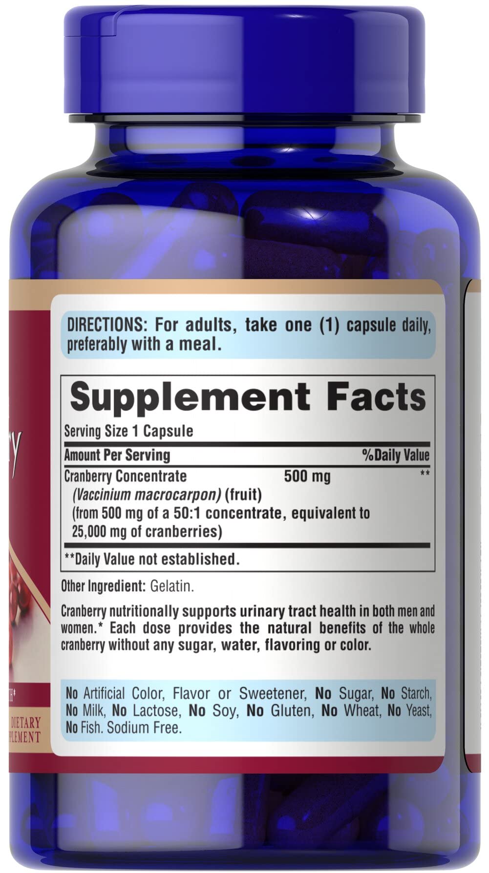 Foto 4 pulgar | Suplemento Puritan's Pride One A Day Cranberry 120 Cápsulas - Venta Internacional.
