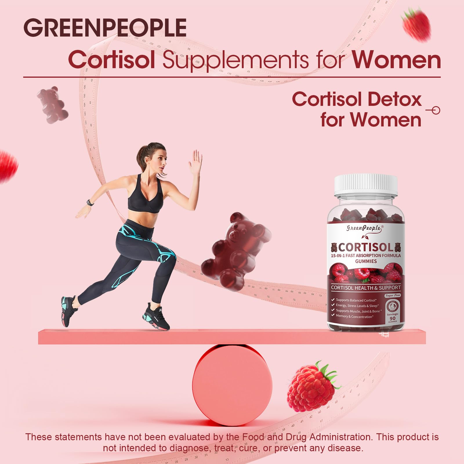 Foto 5 pulgar | Suplemento Greenpeople de Cortisol de 90 Gomitas-Venta Internacional