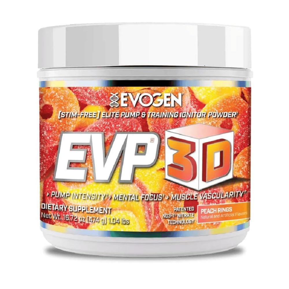 Suplemento Para Antes Del Entrenamiento Evogen Evp-3d Peach Rings, 40 Porciones - Venta Internacional.