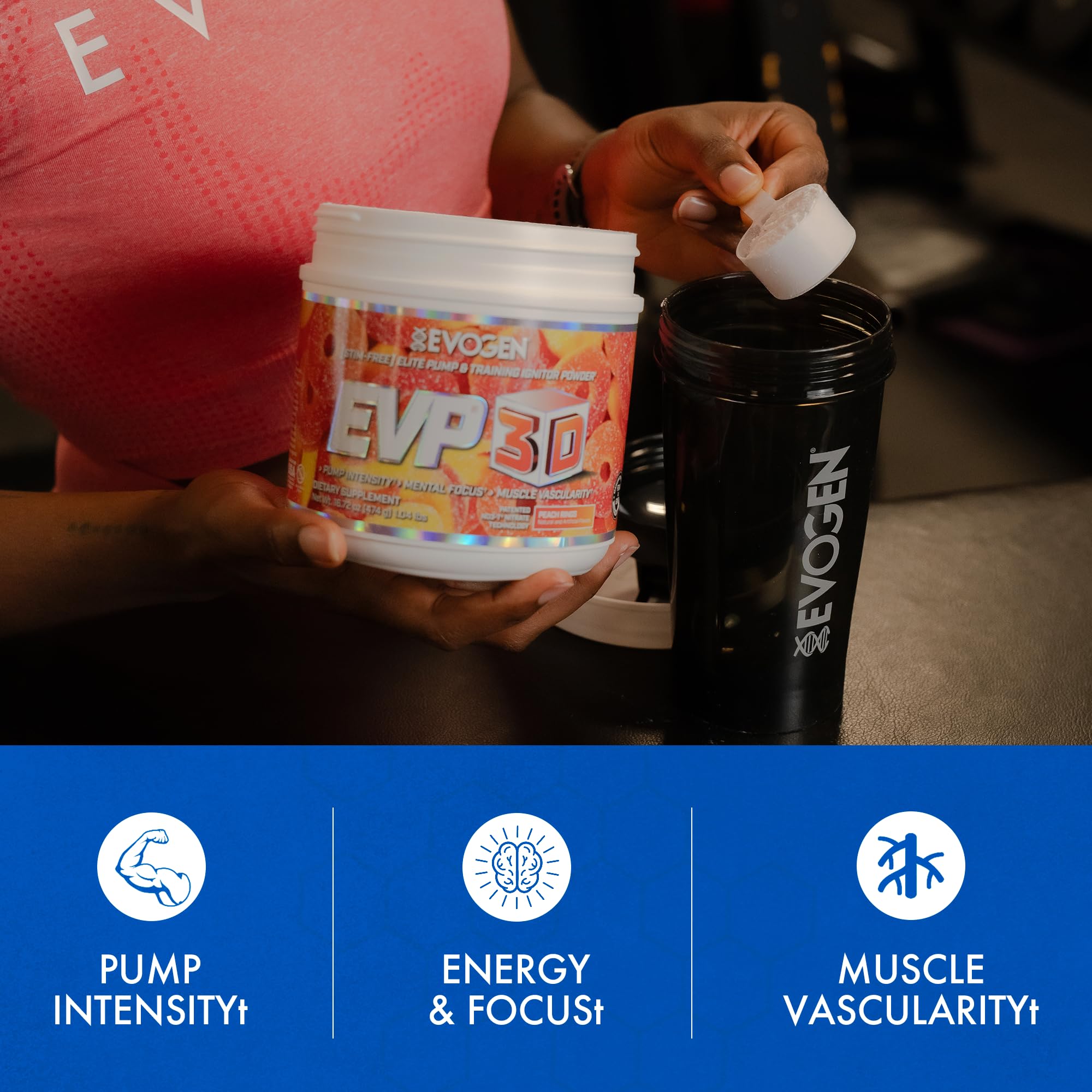 Foto 2 | Suplemento Para Antes Del Entrenamiento Evogen Evp-3d Peach Rings, 40 Porciones - Venta Internacional.