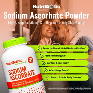 Foto 2 | Vitamina C En Polvo Nutribiotic, Ascorbato De Sodio, 473 Ml - Venta Internacional.