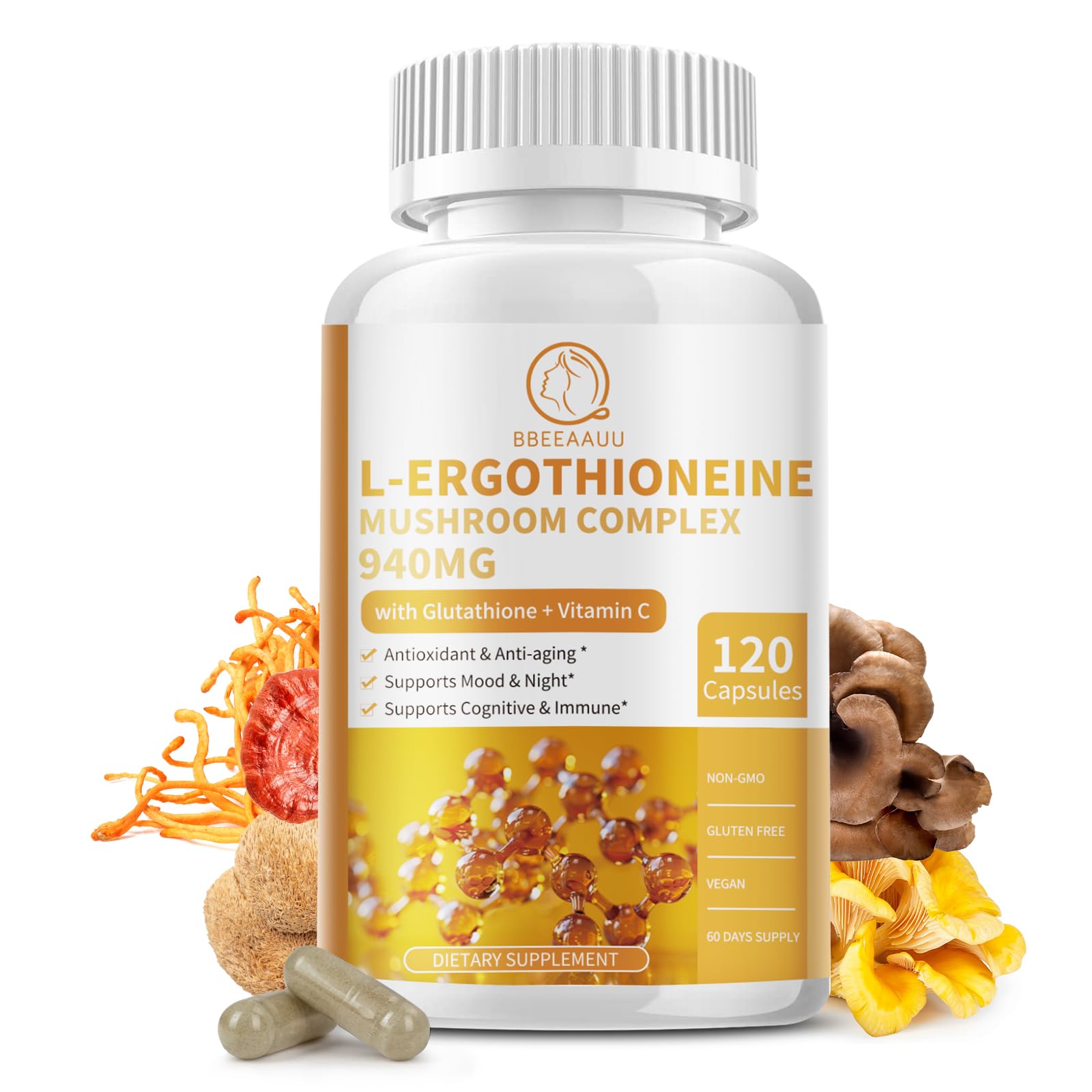 Suplementos Bbeeaauu Mushroom Complex 9 En 1 120 Cápsulas - Venta Internacional.