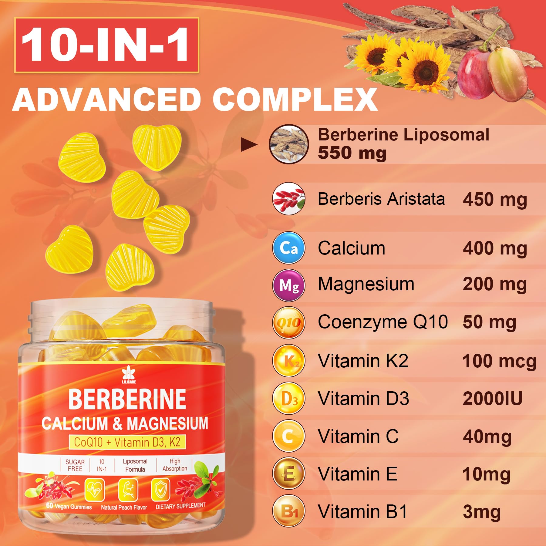 Foto 8 pulgar | Gominolas Lilicare sin Azúcar con Berberina - Venta Internacional