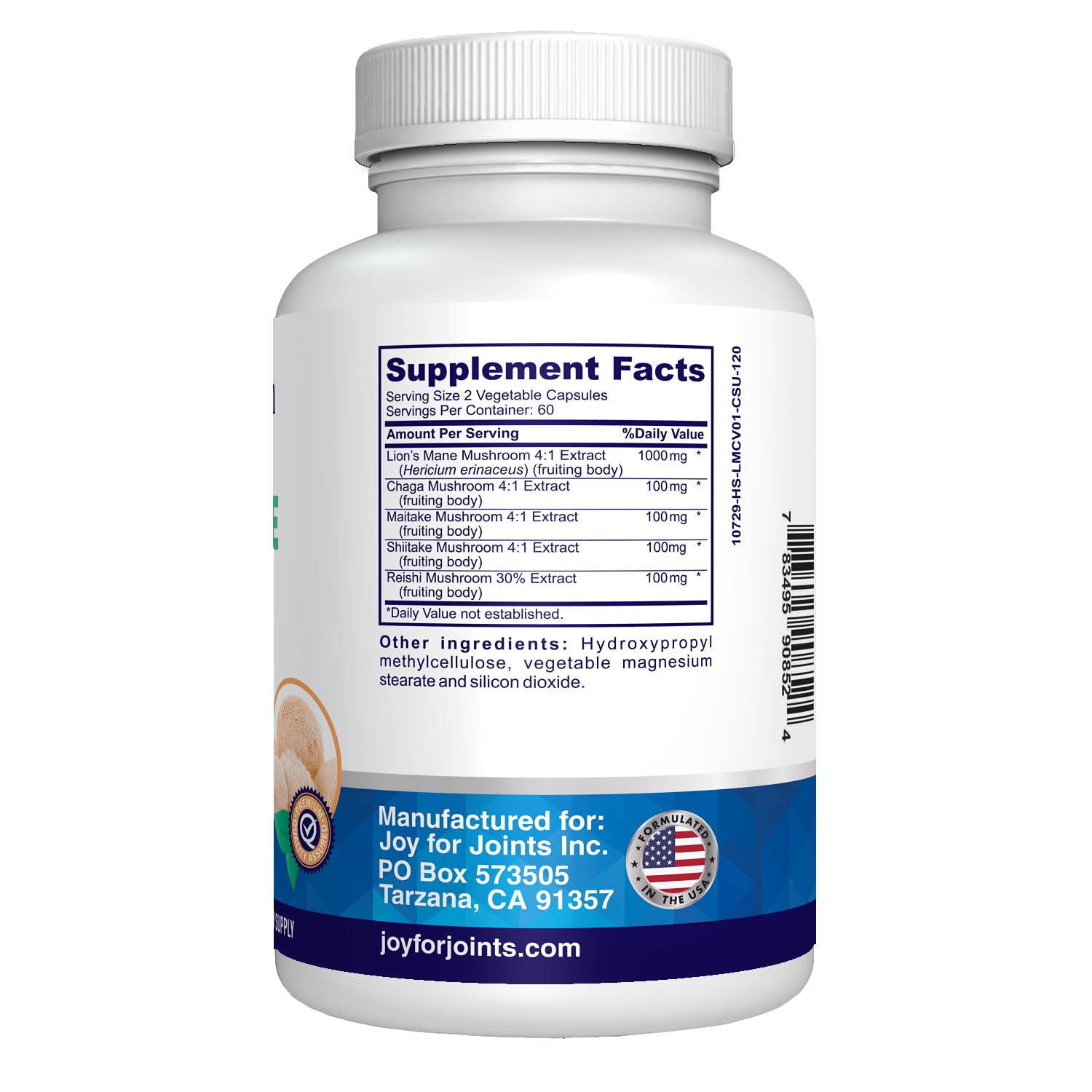 Foto 5 | Suplemento Vitality Span Lions Mane Y Extracto De Hongos 120 Cápsulas - Venta Internacional.