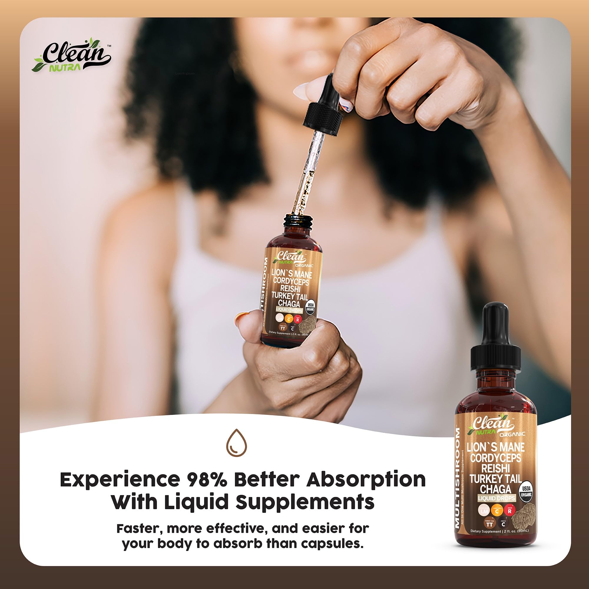 Foto 5 | Gotas Líquidas Supplement Clean Nutra Multishroom Organic - Venta Internacional.