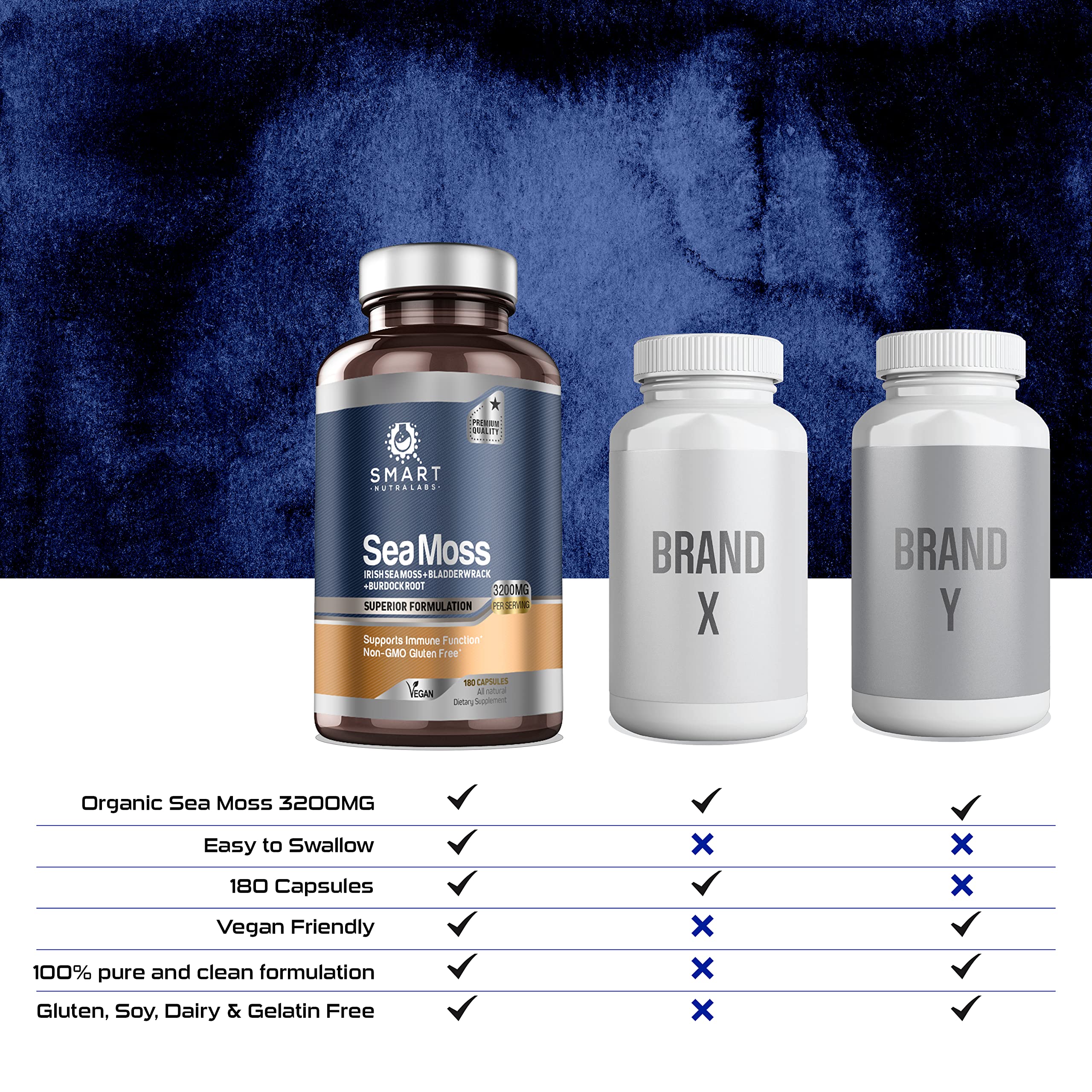 Foto 6 | Suplemento Smart Nutra Labs Organic Sea Moss 3200 mg,180 Cápsulas - Venta Internacional
