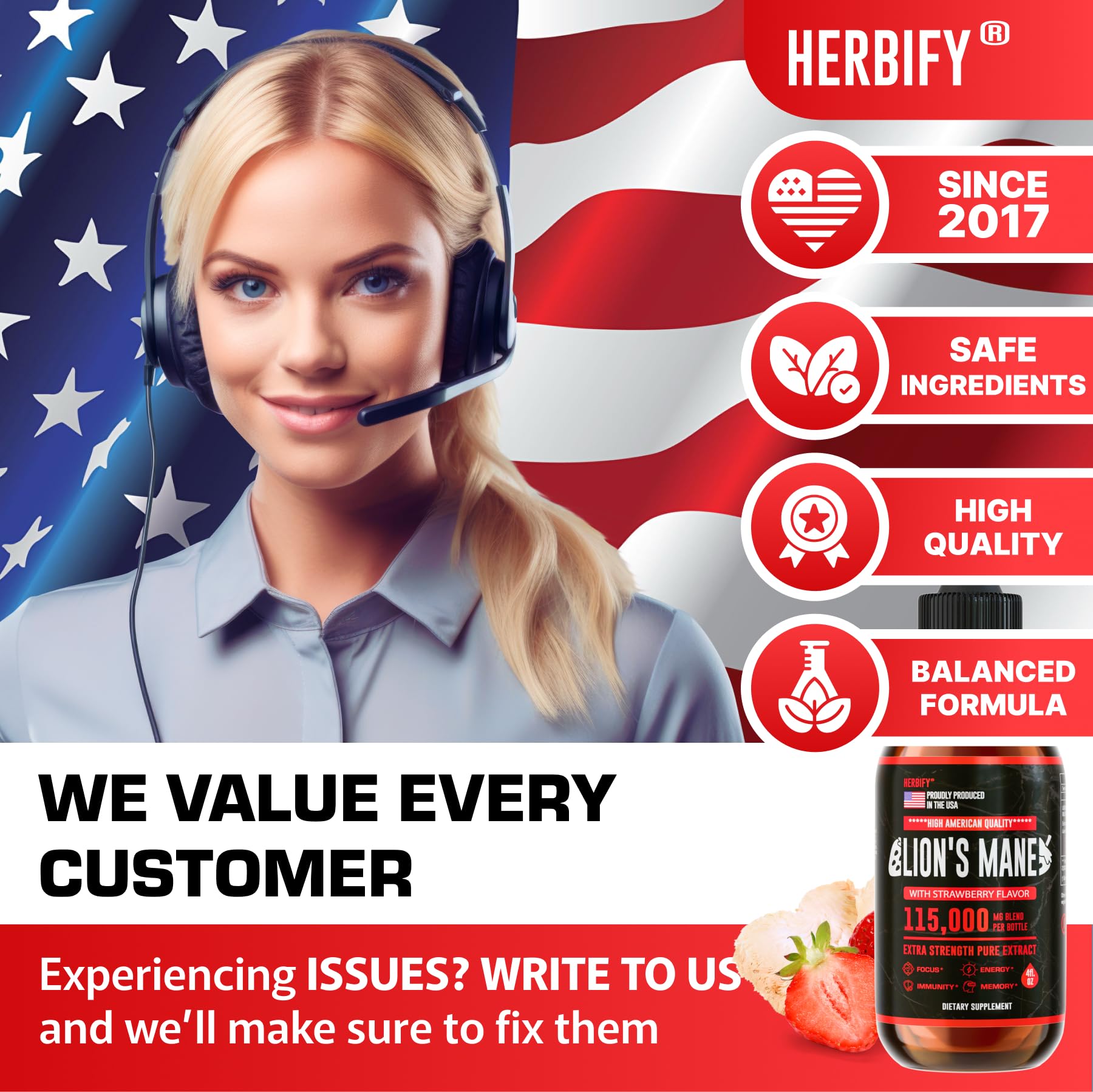 Foto 7 pulgar | Suplemento Herbify Lions Mane Tincture De 120 Ml Para Memoria Y Concentración - Venta Internacional.