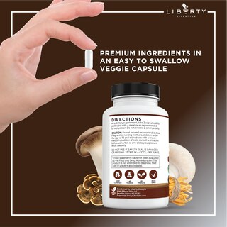 Foto 4 | Suplemento Liberty Lifestyle Lifestyle Lions Mane Hongo Con Cola De Pavo Reishi Cordyceps Chaga - Venta Internacional.