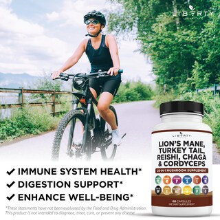 Foto 7 | Suplemento Liberty Lifestyle Lifestyle Lions Mane Hongo Con Cola De Pavo Reishi Cordyceps Chaga - Venta Internacional.