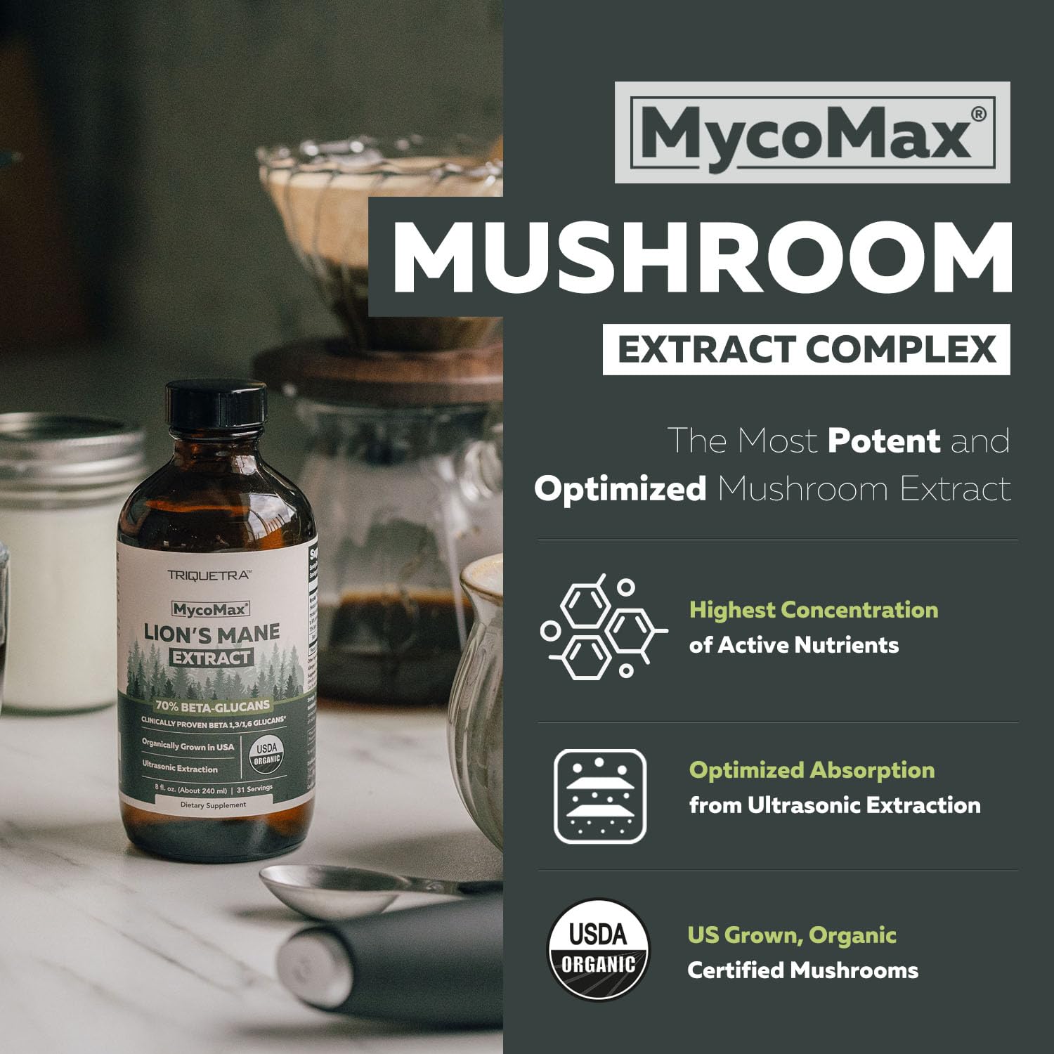 Foto 2 | Suplemento De Extracto De Melena De León Mycomax De Triquetra Health 500 Mg - Venta Internacional.
