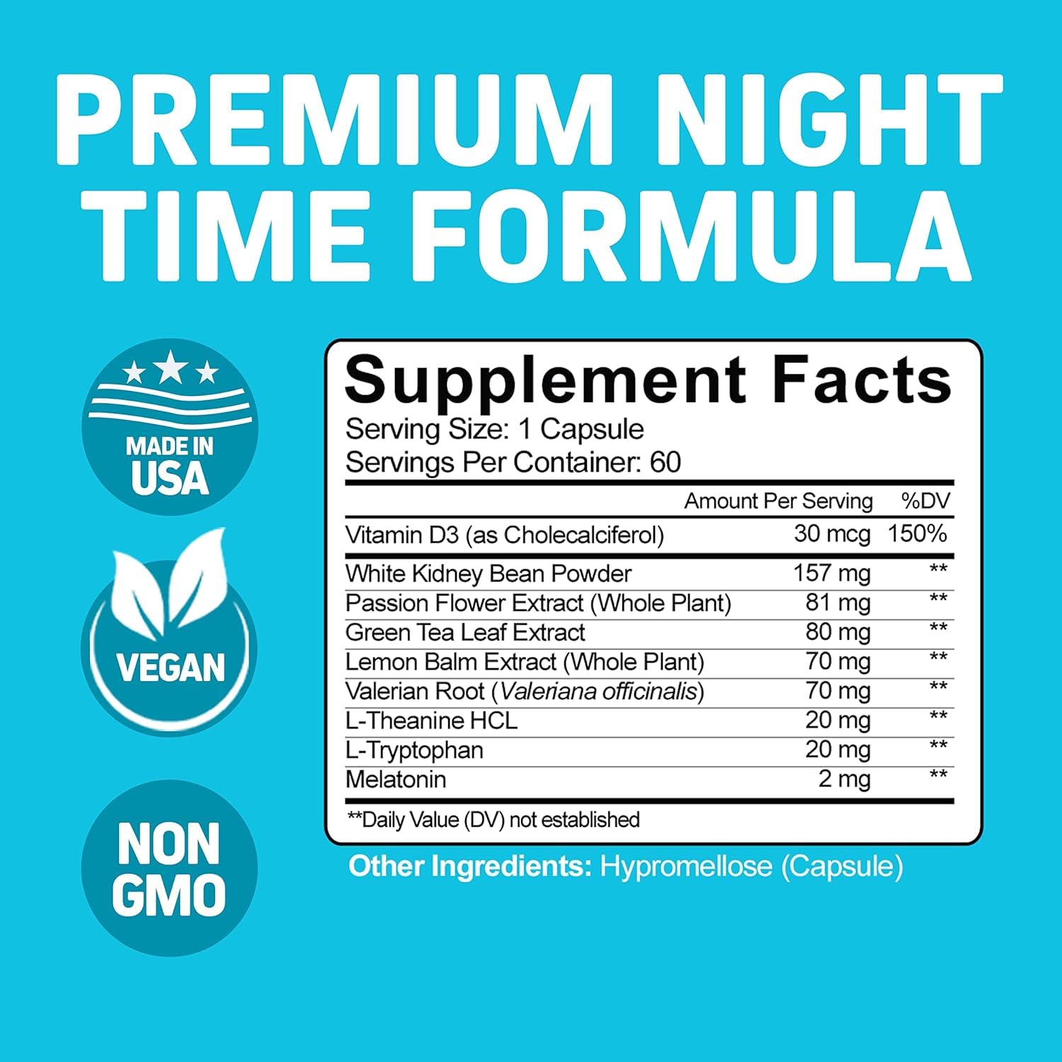 Foto 3 pulgar | Suplemento Nocturno Herbtonics Melatonina Y L-teanina 120 Cápsulas - Venta Internacional