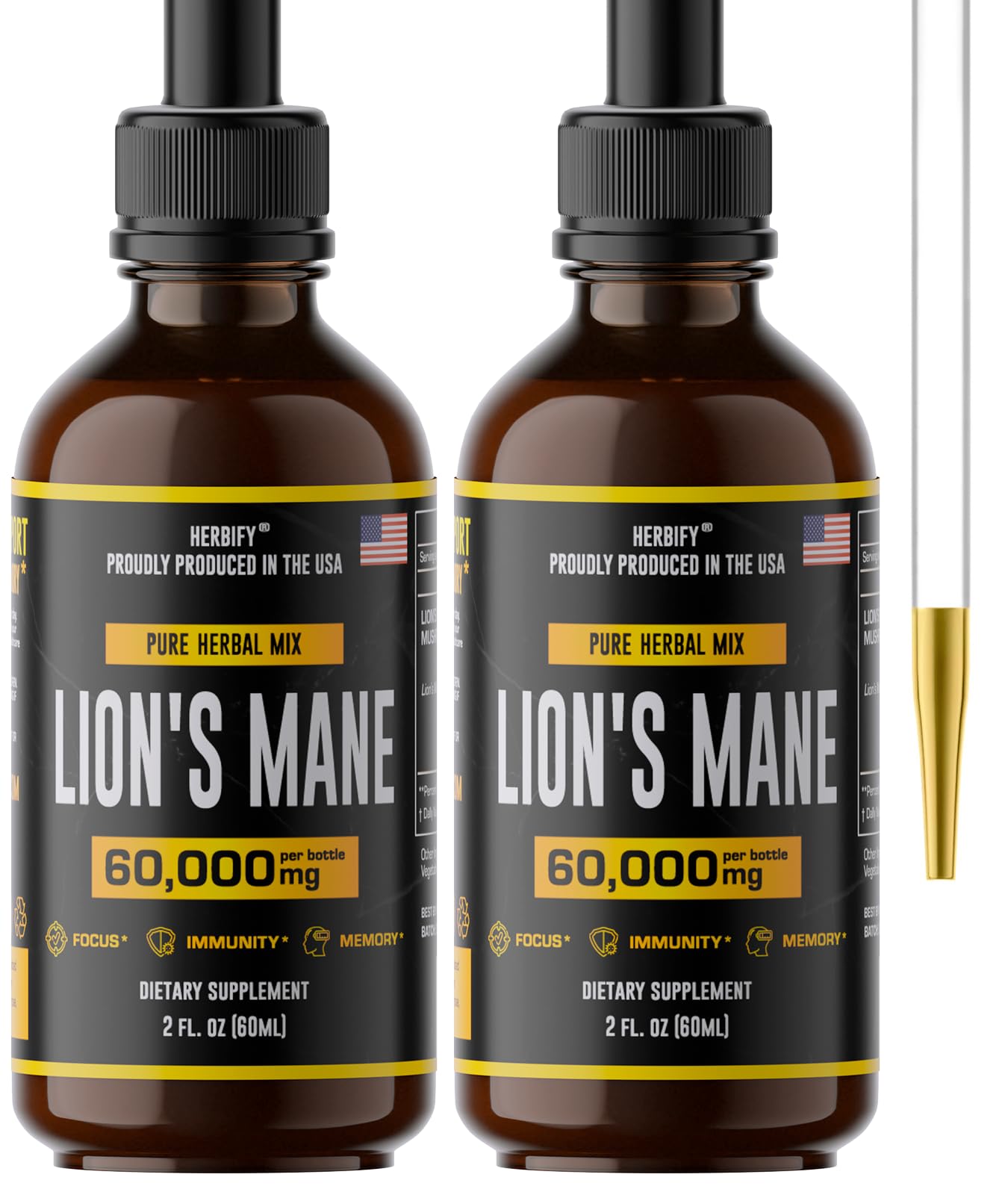 Foto 2 pulgar | Suplemento Herbify Lions Mane Tincture, 60 Ml, Apoyo Inmunológico - Venta Internacional.