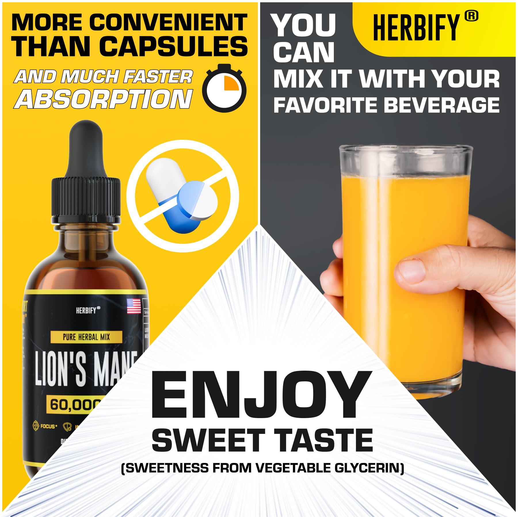 Foto 6 pulgar | Suplemento Herbify Lions Mane Tincture, 60 Ml, Apoyo Inmunológico - Venta Internacional.