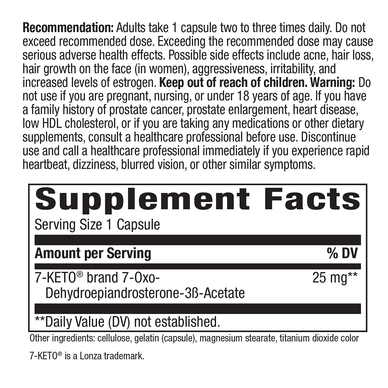 Foto 4 pulgar | Suplemento Nature's Way 7-keto Dhea Metabolito 25 Mg 60 Cápsulas - Venta Internacional.