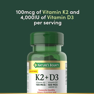 Foto 3 | Suplemento De Vitamina D3 K2 De Nature's Bounty De 4000 Ui + 100 Mcg - Venta Internacional.