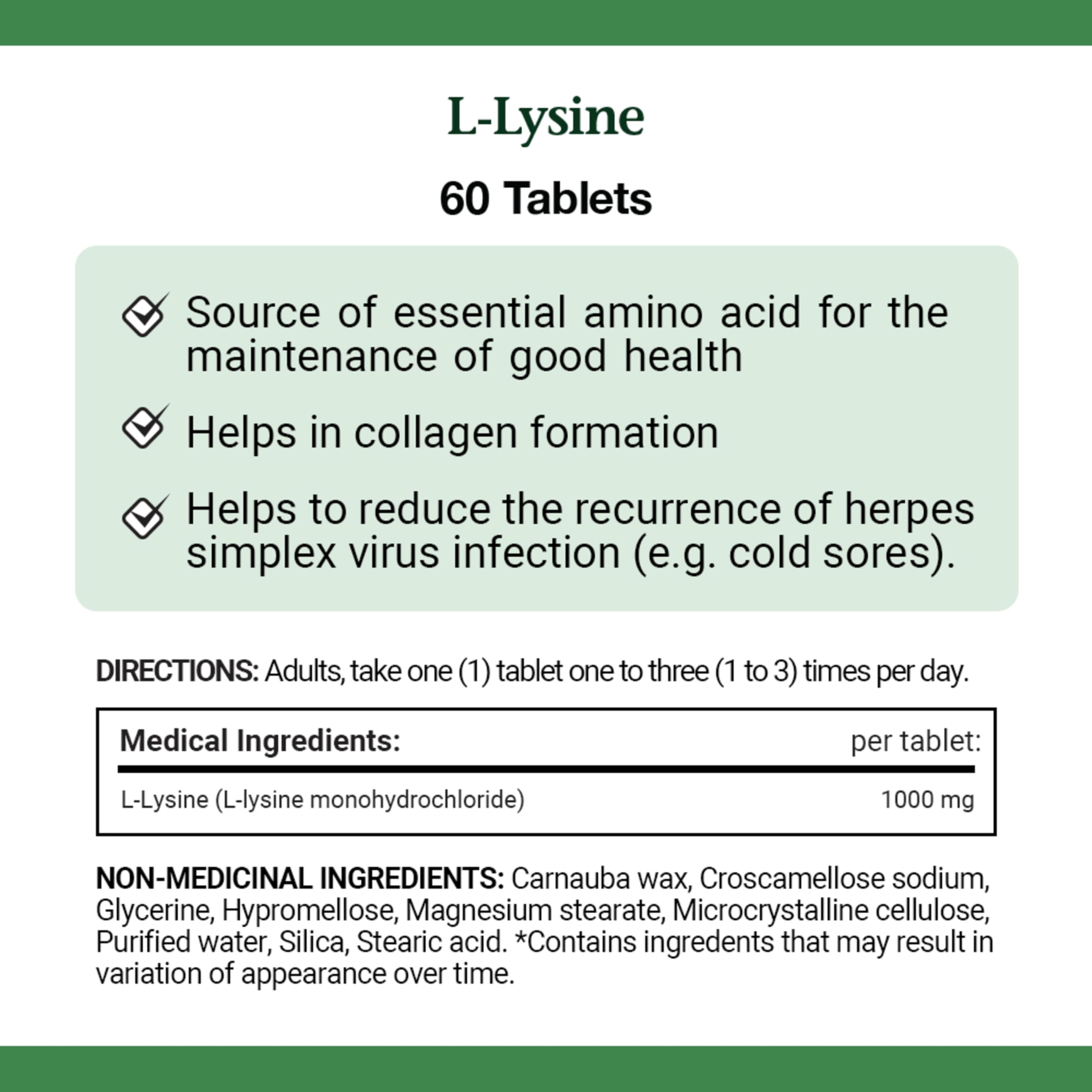 Foto 5 pulgar | Suplemento Nature's Bounty L-lisina 1000 Mg 60 Comprimidos - Venta Internacional.