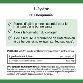 Foto 5 | Suplemento Nature's Bounty L-lisina 1000 Mg 60 Comprimidos - Venta Internacional.