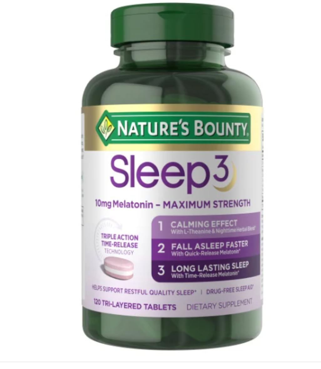 Foto 2 pulgar | Sleep Aid Natures Bounty Sleep 3 10 Mg De Melatonina 120 Comprimidos - Venta Internacional.