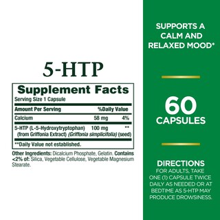 Foto 2 | Suplemento Nature's Bounty 5-htp 100 Mg 60 Cápsulas - Venta Internacional.