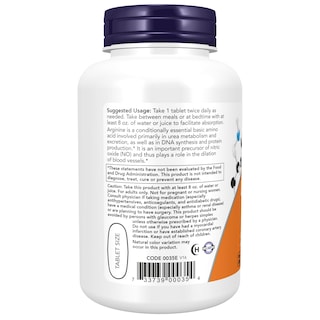Foto 3 | Supplement Now L-arginina 1000 Mg De Óxido Nítrico 120 Comprimidos - Venta Internacional.