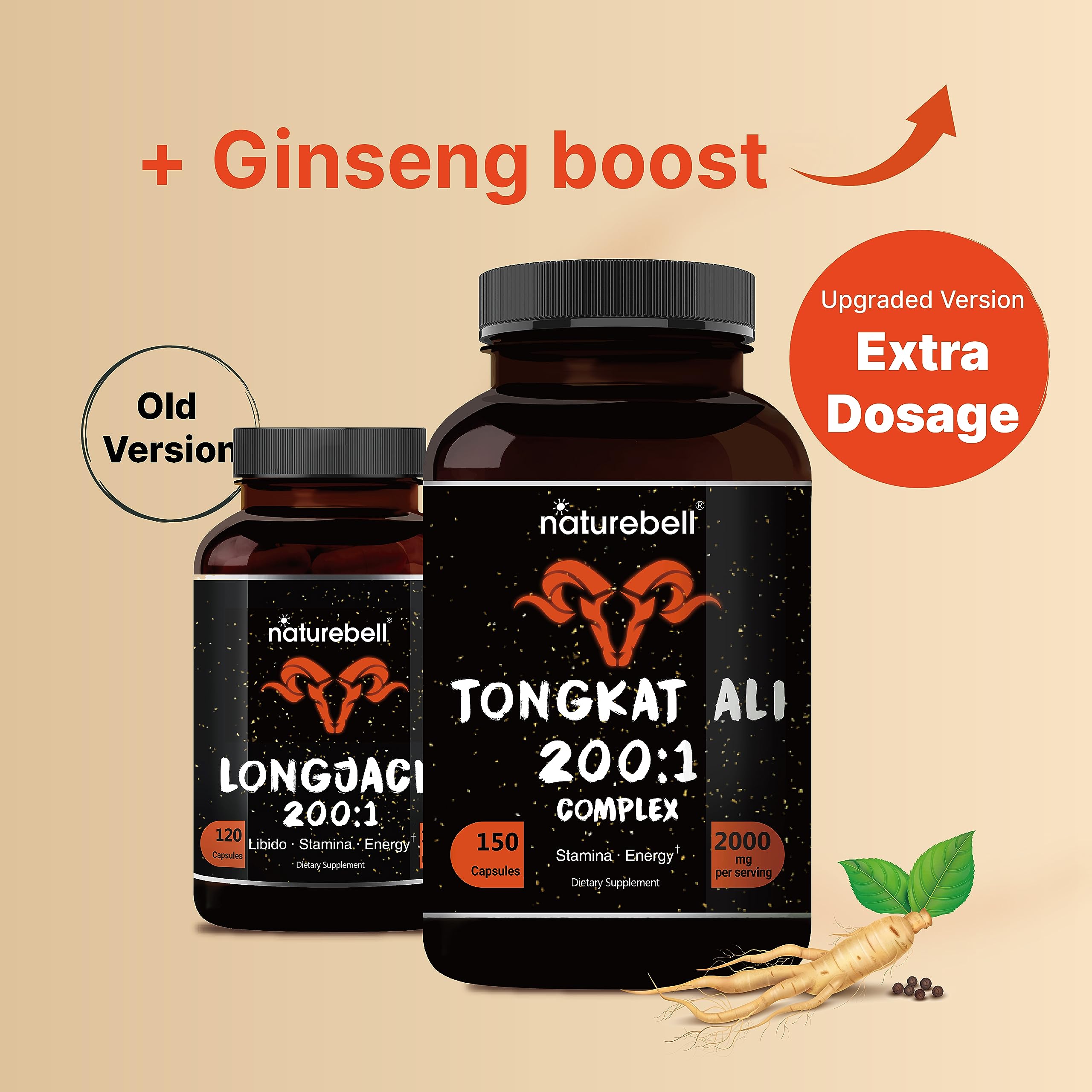 Foto 4 pulgar | Suplemento Naturebell Tongkat Ali 200:1 Extracto 2000 Mg - Venta Internacional.
