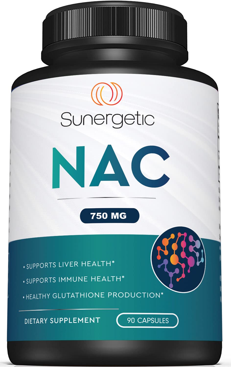 Foto 2 pulgar | Suplemento Nac Sunergetic N-acetil Cisteína 750 Mg 90 Cápsulas - Venta Internacional.