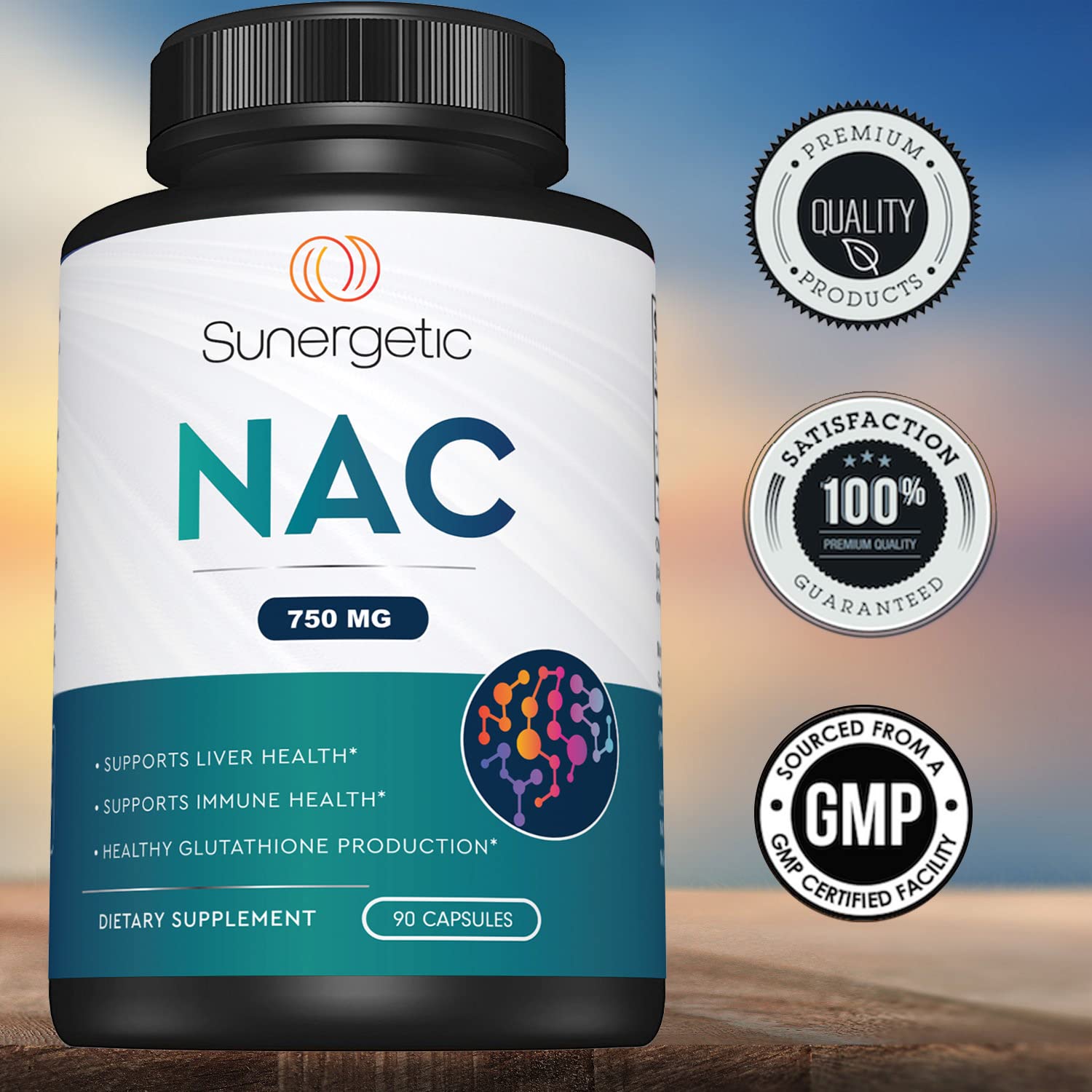 Foto 6 pulgar | Suplemento Nac Sunergetic N-acetil Cisteína 750 Mg 90 Cápsulas - Venta Internacional.