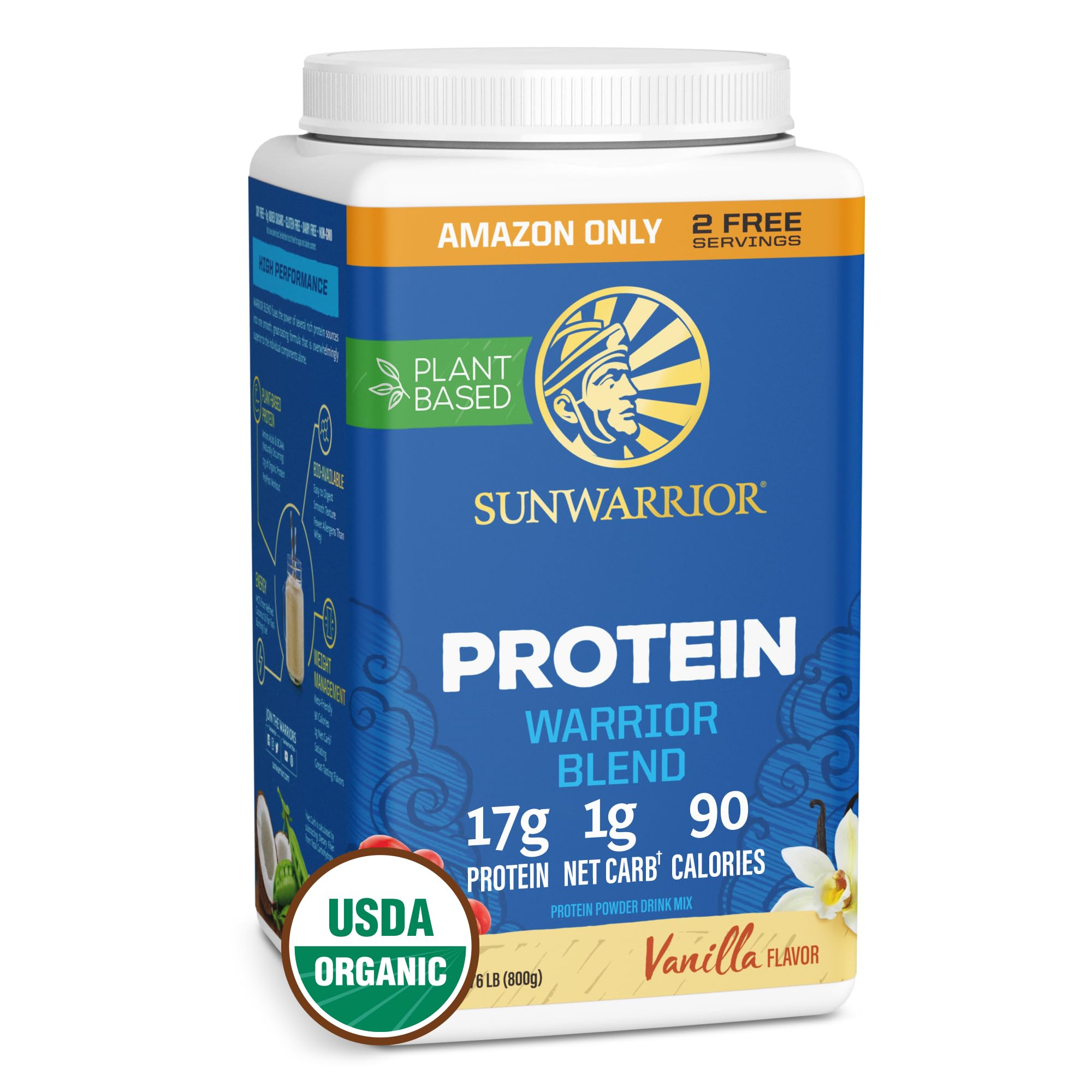 Foto 2 pulgar | Proteína En Polvo Sunwarrior Warrior Blend Vanilla 544g - Venta Internacional.