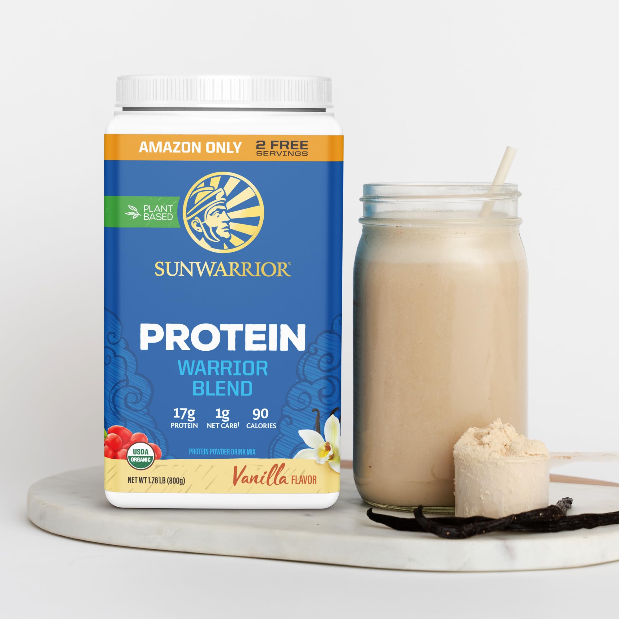 Foto 7 pulgar | Proteína En Polvo Sunwarrior Warrior Blend Vanilla 544g - Venta Internacional.
