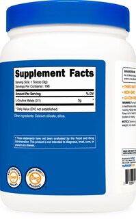 Foto 5 | Suplemento Nutricost L-citrulina Malato (2:1) En Polvo 600 G - Venta Internacional.