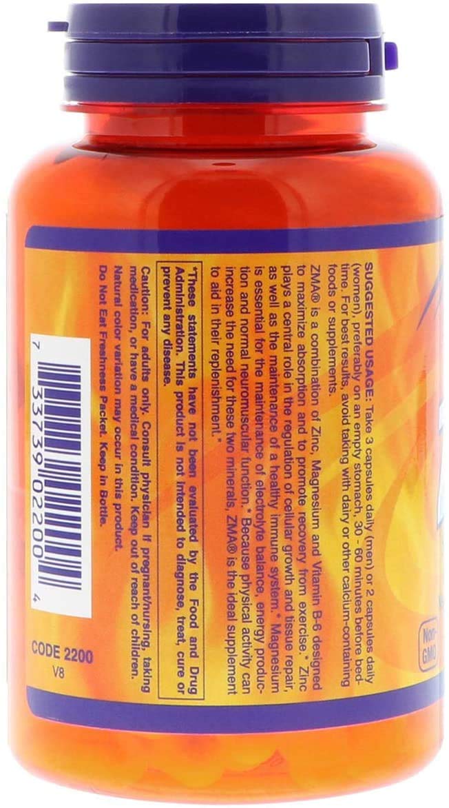 Foto 3 pulgar | Suplemento Now Sports Nutrition Zma (zinc, Magnesio) 90 Cápsulas - Venta Internacional.
