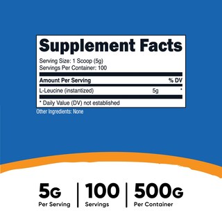 Foto 2 | Suplemento Nutricost De L-leucina Pura En Polvo, 500 G - Venta Internacional.