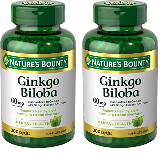 Foto 2 pulgar | Suplemento Nature's Bounty Ginkgo Biloba 60 Mg 200 Cápsulas X2 - Venta Internacional.
