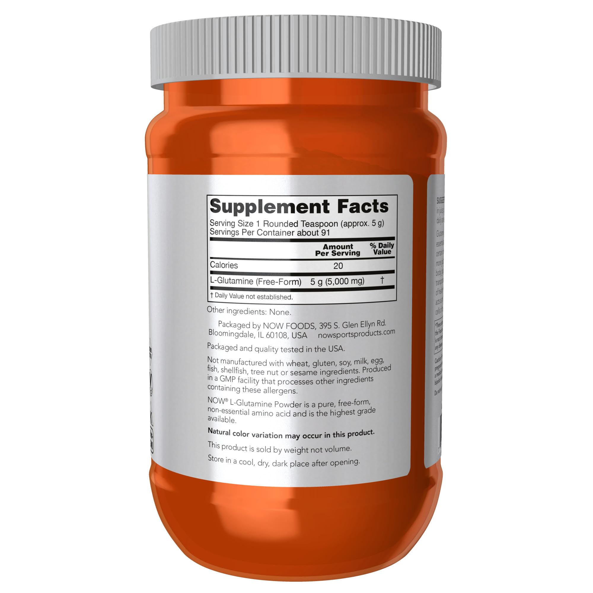 Foto 3 pulgar | Suplemento Now Sports L-glutamina En Polvo Puro, 454 G - Venta Internacional.