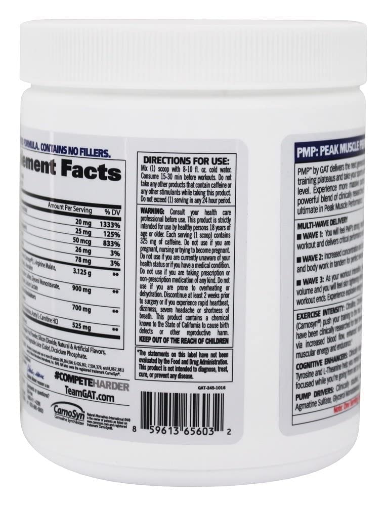 Foto 5 pulgar | 30 Porciones De Gat Sport Pmp Peak Muscle Performance Antes Del Entrenamiento - Venta Internacional.