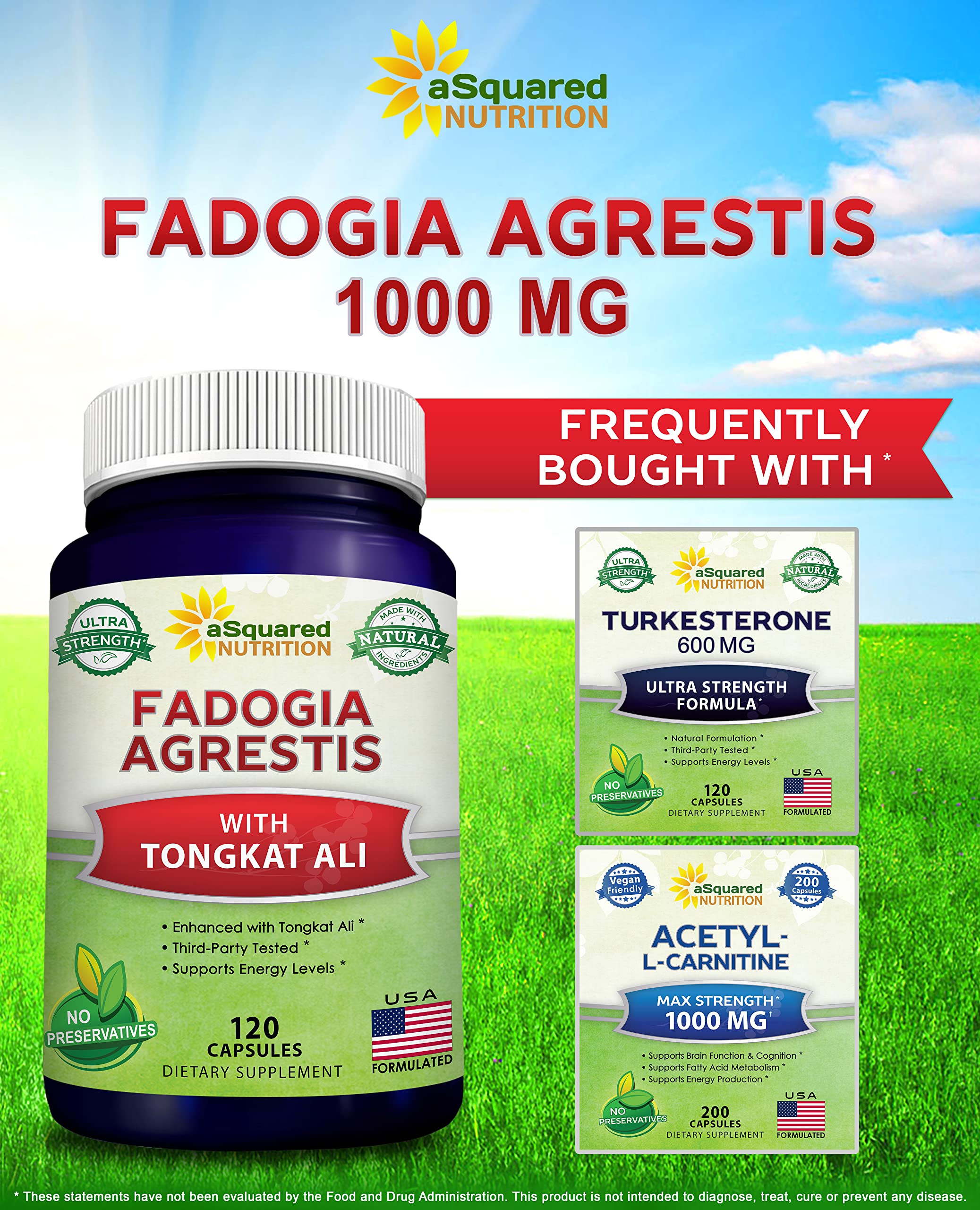 Foto 5 pulgar | Suplemento Asquared Nutrition Fadogia Agrestis 1000 Mg Y Tongkat Ali 400 Mg - 120 Cápsulas - Venta Internacional.