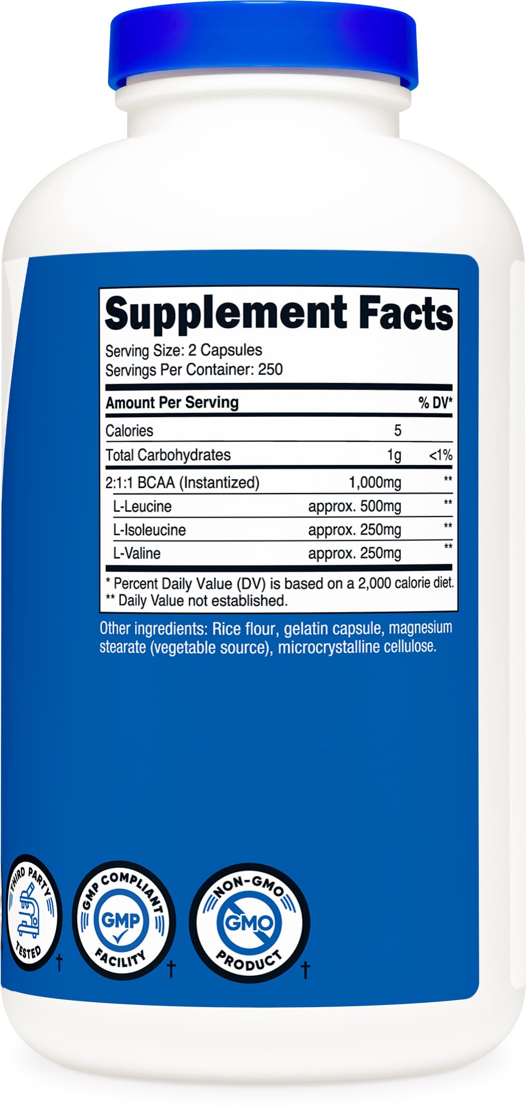 Foto 6 pulgar | Suplemento Nutricost Bcaa 1000 Mg 500 Cápsulas (250 Dosis) - Venta Internacional.