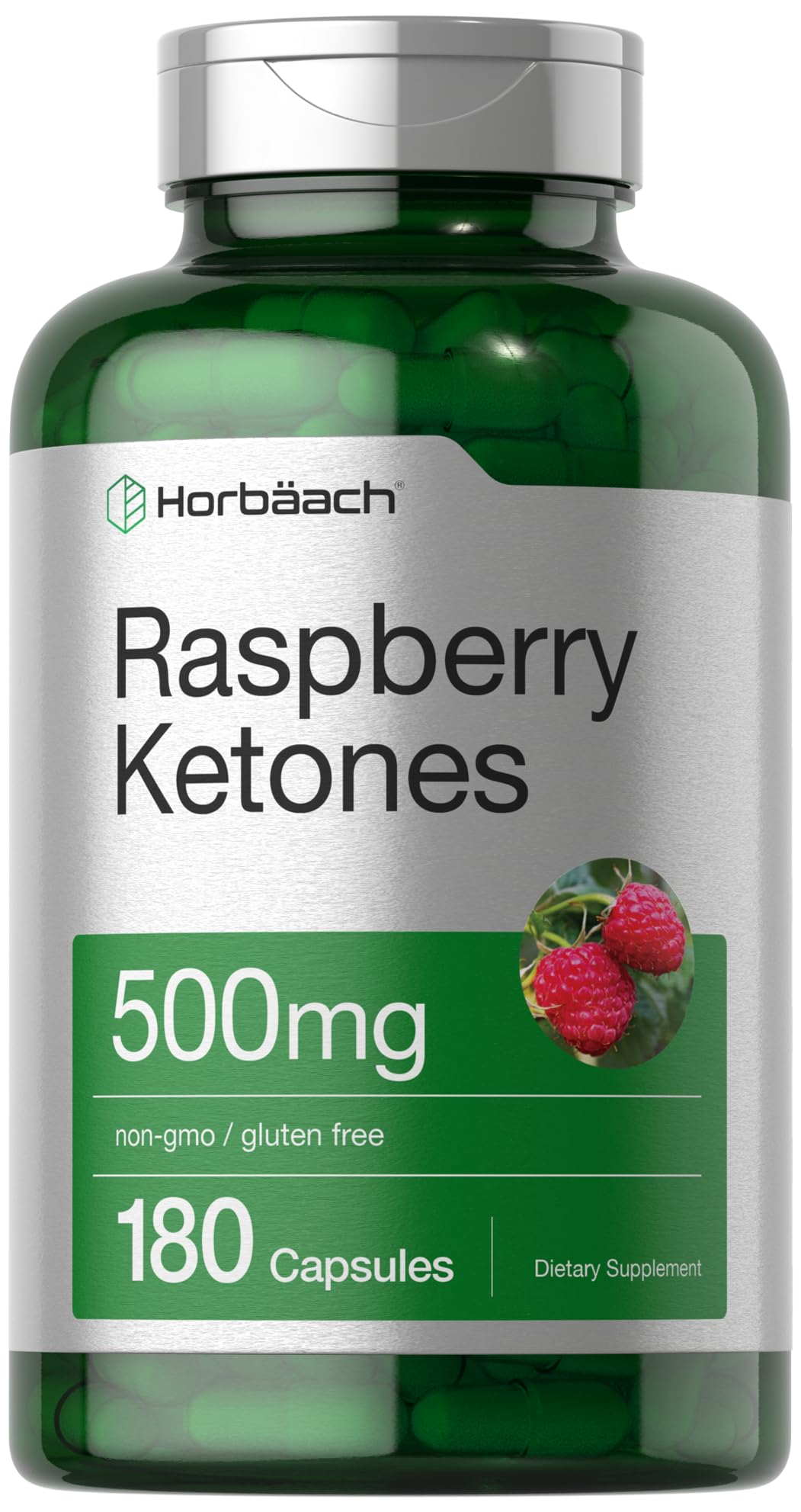 Foto 2 pulgar | Suplemento Horbäach De Cetonas De Frambuesa 500 Mg 180 Cápsulas - Venta Internacional.
