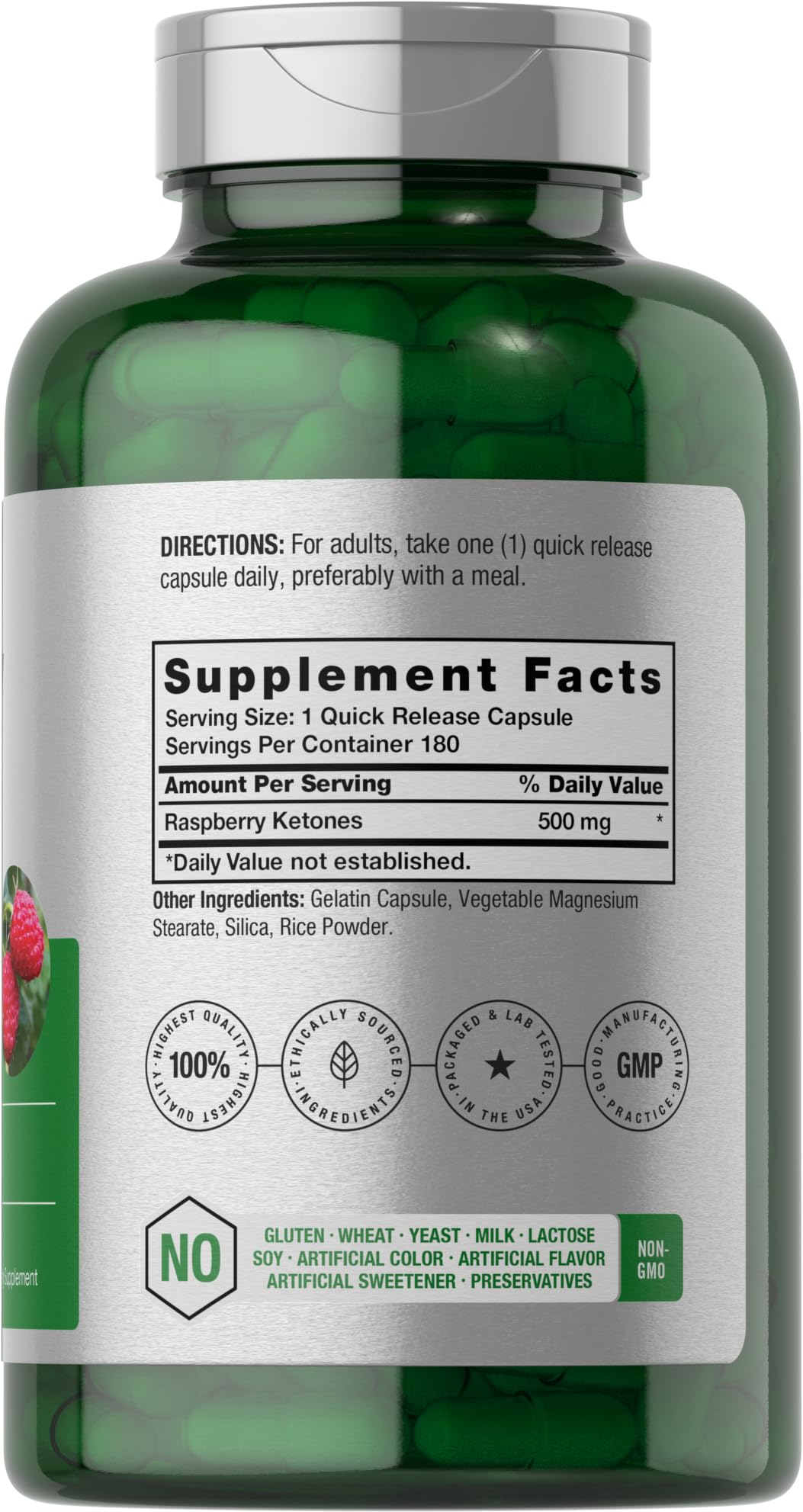 Foto 3 pulgar | Suplemento Horbäach De Cetonas De Frambuesa 500 Mg 180 Cápsulas - Venta Internacional.