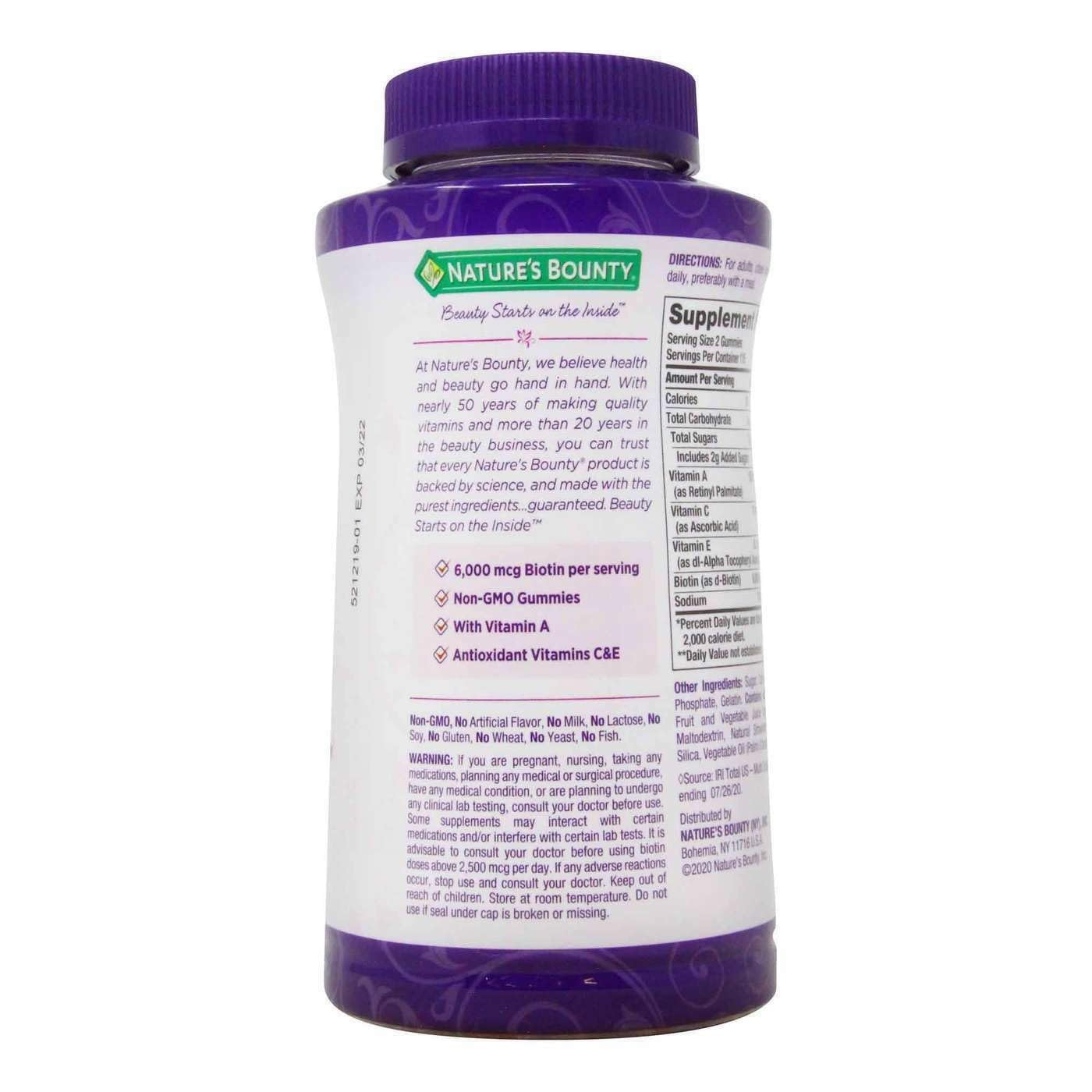 Foto 3 pulgar | Gomitas Supplement Nature's Bounty Para Cabello, Piel Y Uñas, 230 Unidades - Venta Internacional.