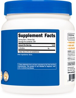 Foto 5 | Suplemento Nutricost De L-citrulina Pura En Polvo, 600 G - Venta Internacional.