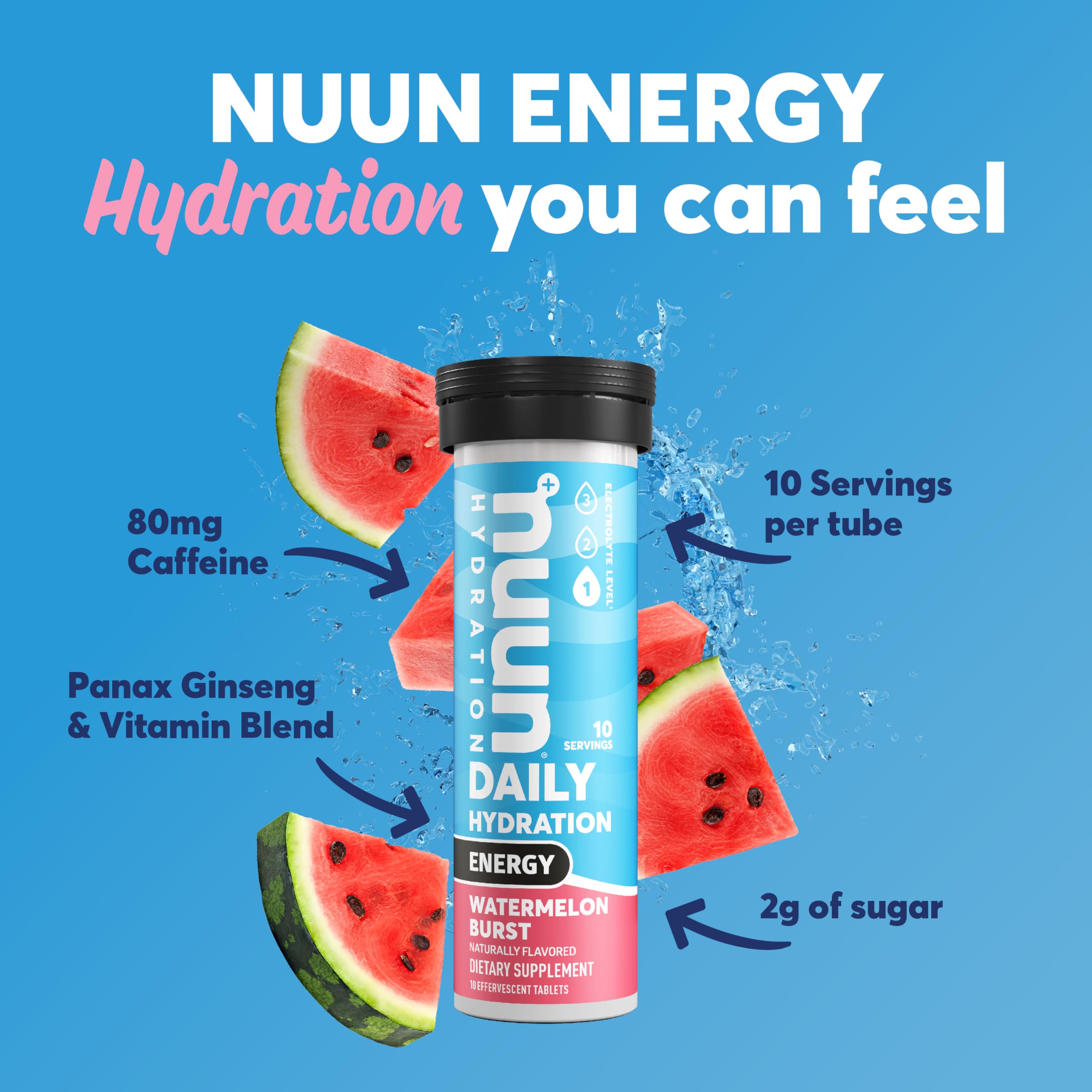 Foto 3 pulgar | Tabletas Electrolíticas Nuun Hydration Energy Sandía, Paquete De 8 - Venta Internacional.