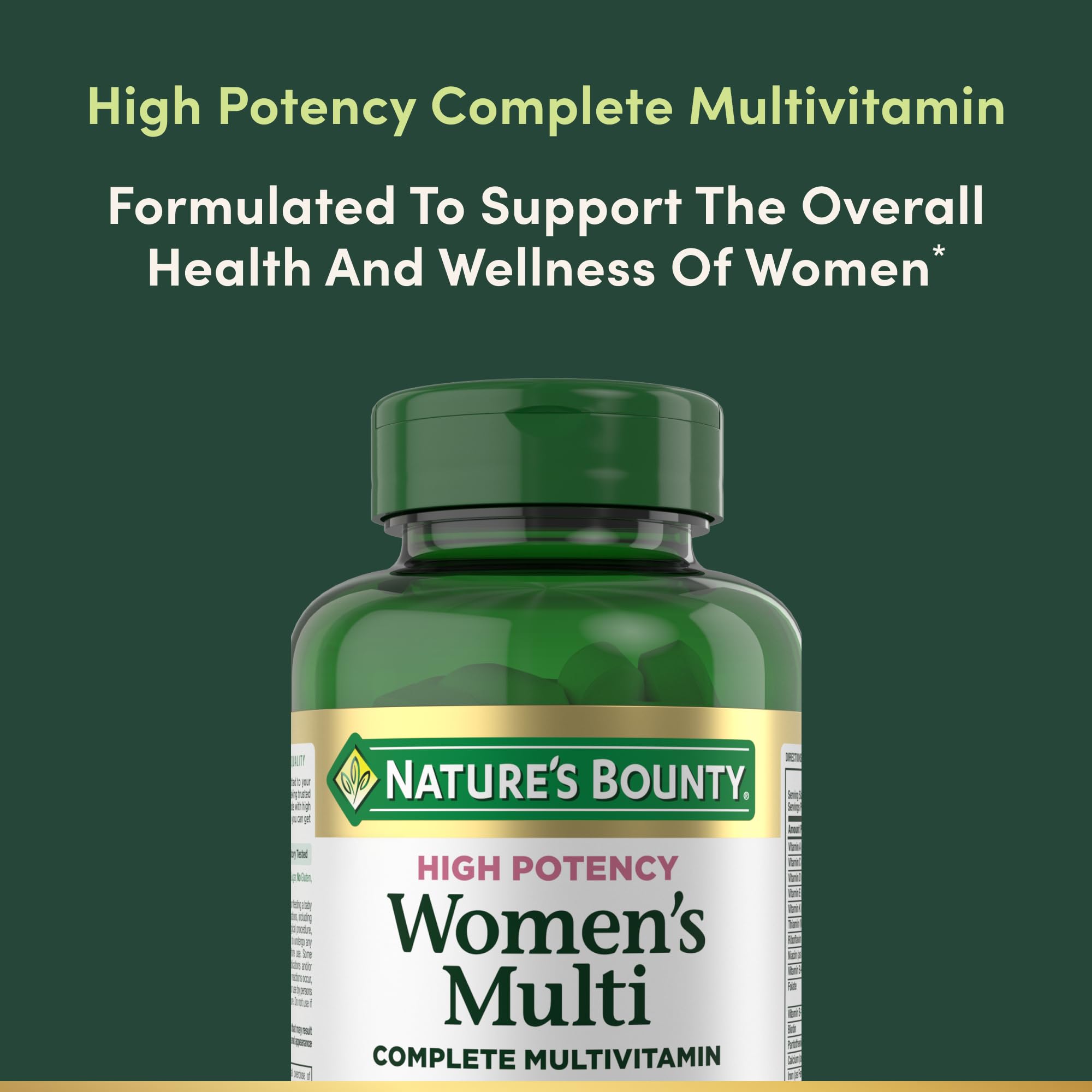 Foto 4 pulgar | Multivitamínico Nature's Bounty De Alta Potencia Para Mujeres, 120 Comprimidos - Venta Internacional.