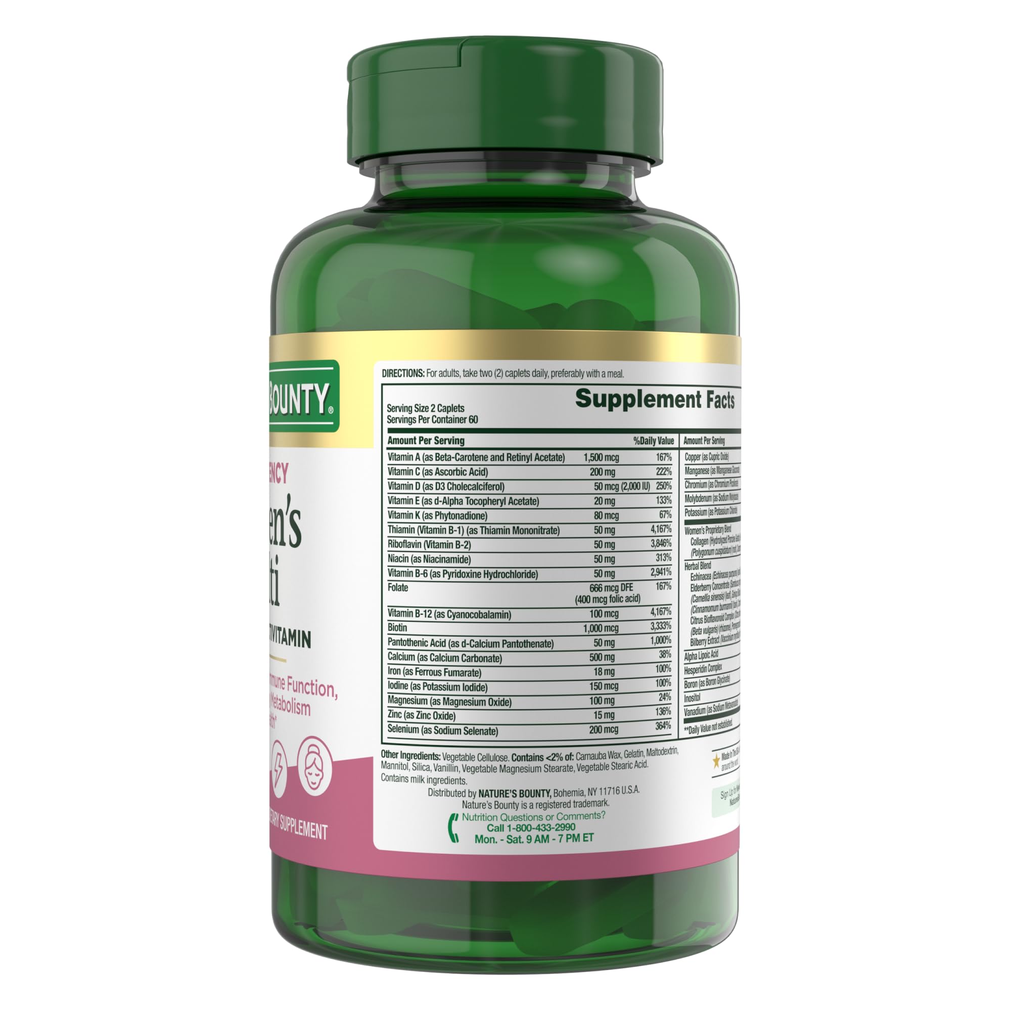 Foto 8 pulgar | Multivitamínico Nature's Bounty De Alta Potencia Para Mujeres, 120 Comprimidos - Venta Internacional.