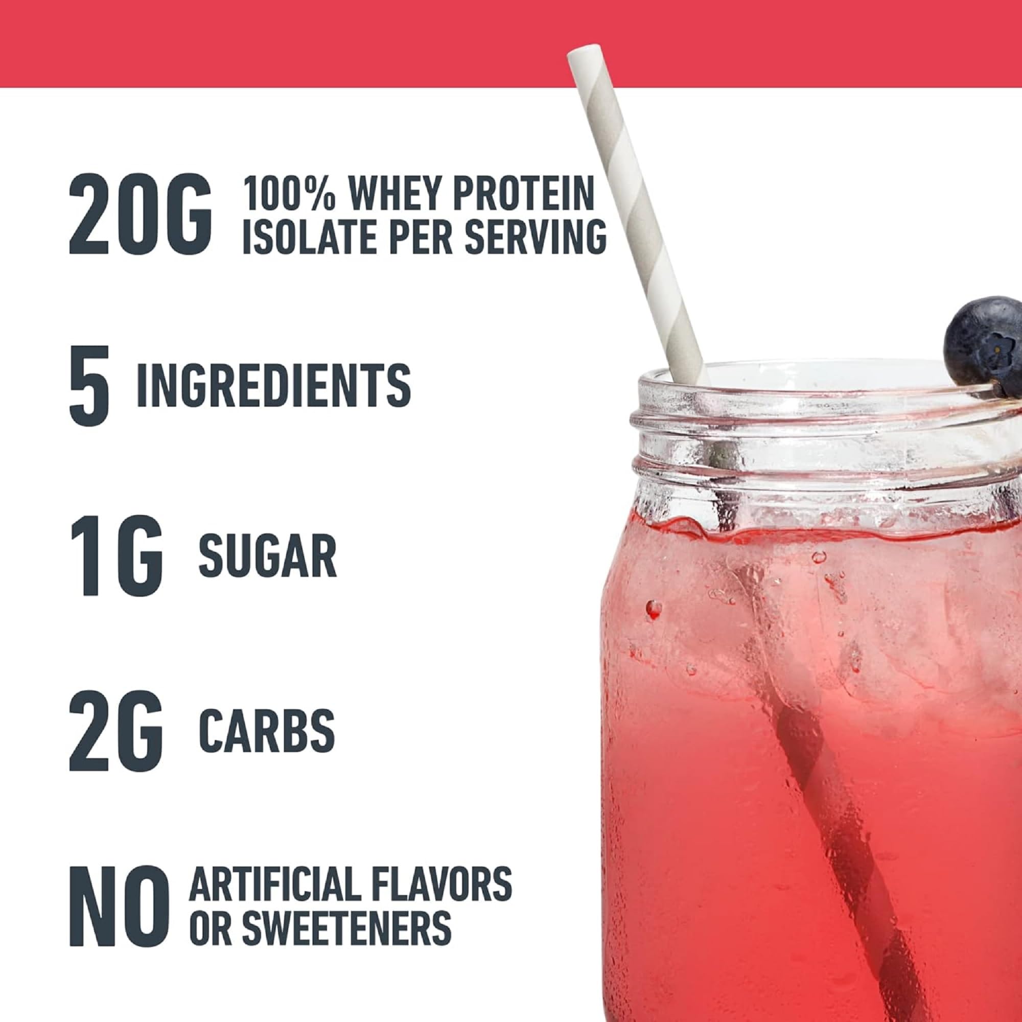 Foto 6 pulgar | Proteína En Polvo Isopure Clear Whey Isolate Mixed Berry, 16 Raciones - Venta Internacional.