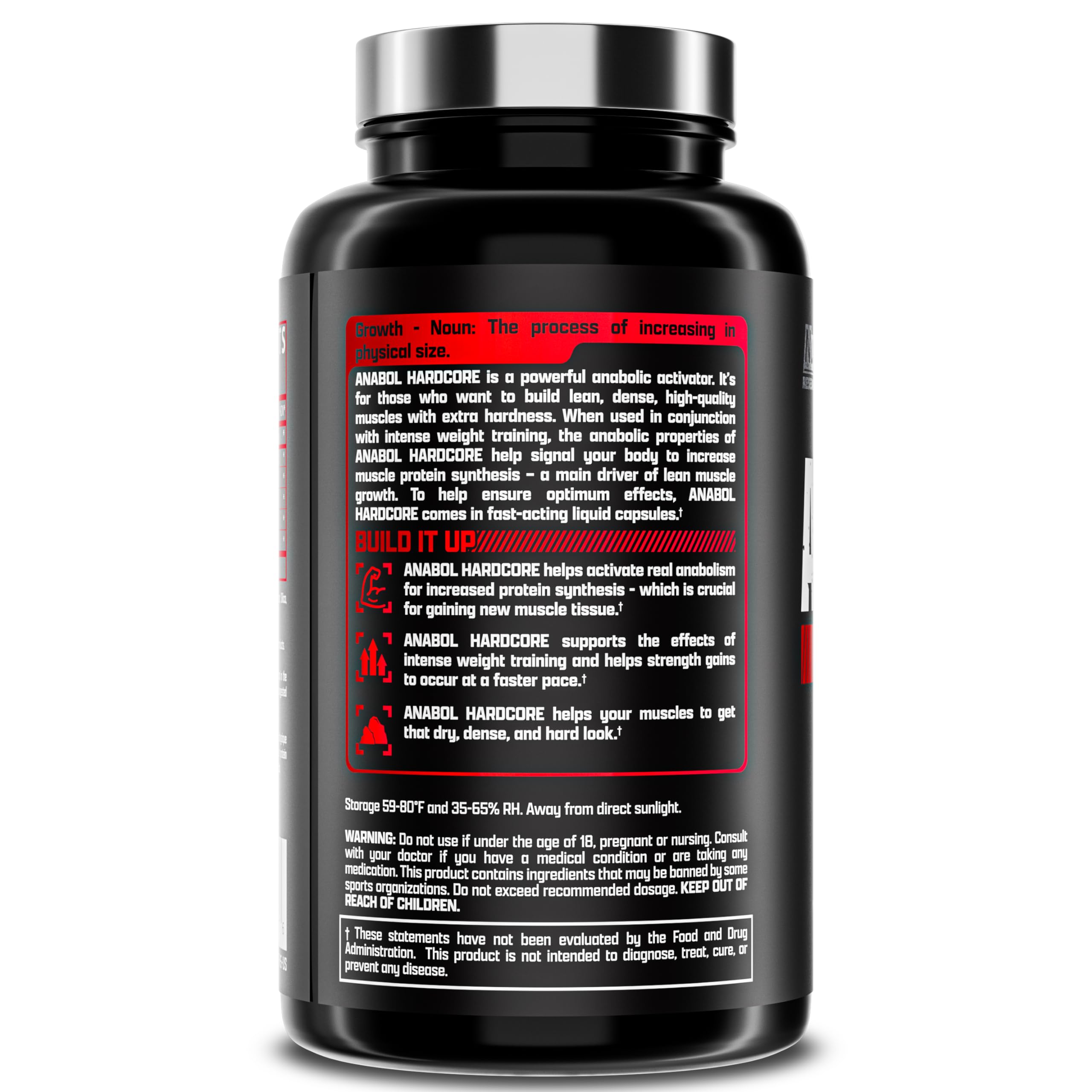 Foto 3 pulgar | Suplemento Nutrex Research Anabol Hardcore Anabolic 60 Píldoras - Venta Internacional.