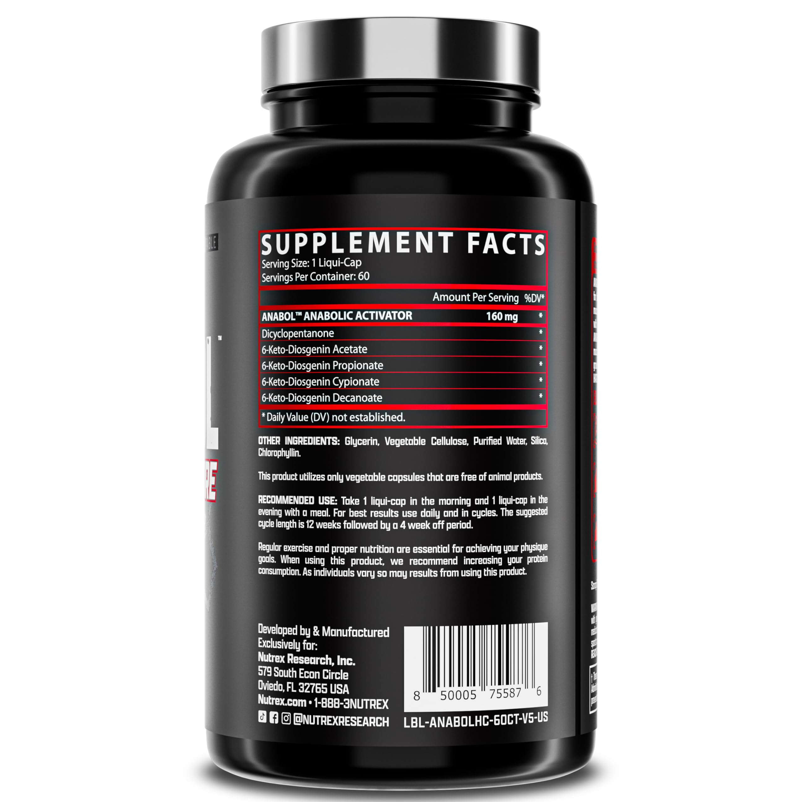Foto 4 pulgar | Suplemento Nutrex Research Anabol Hardcore Anabolic 60 Píldoras - Venta Internacional.