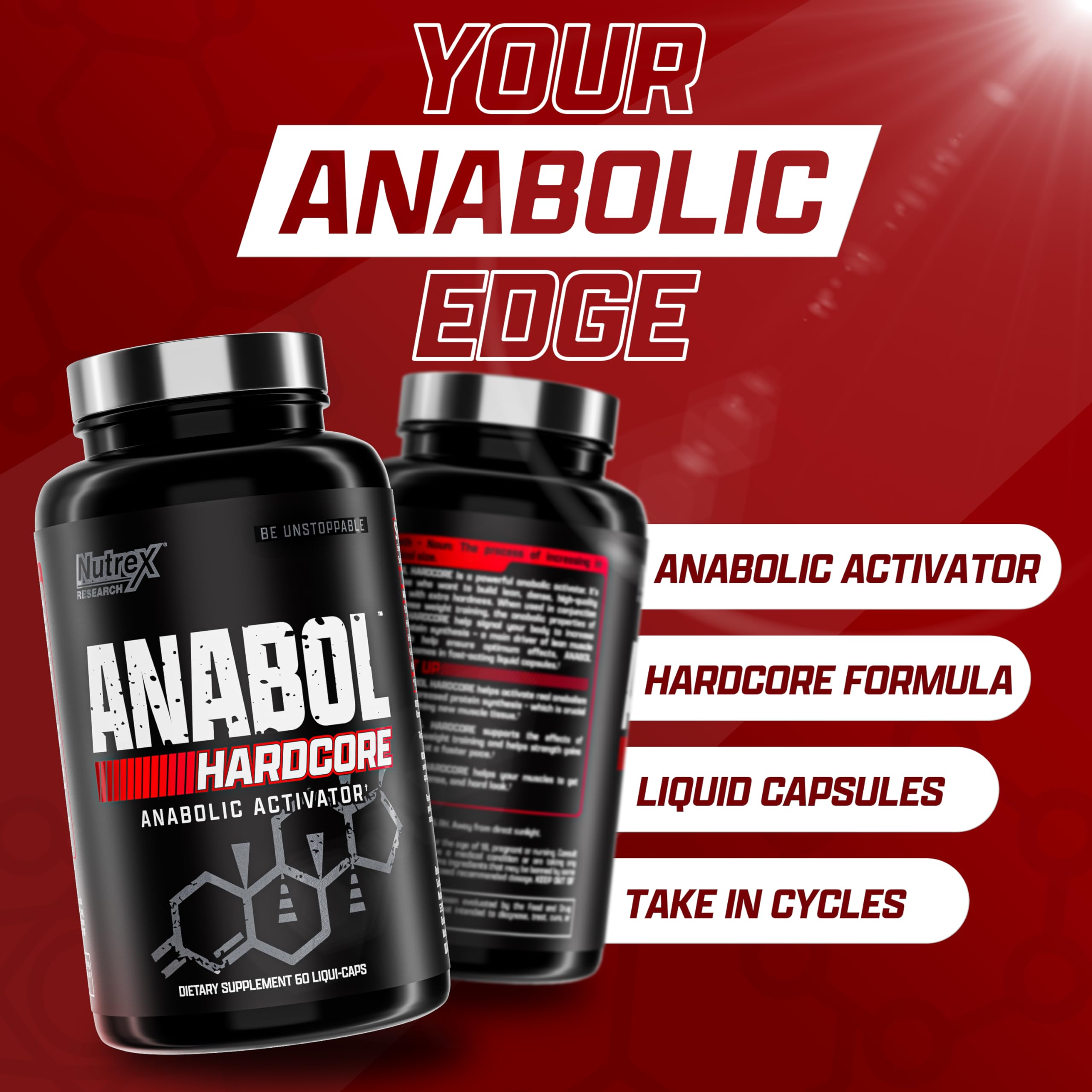 Foto 5 pulgar | Suplemento Nutrex Research Anabol Hardcore Anabolic 60 Píldoras - Venta Internacional.