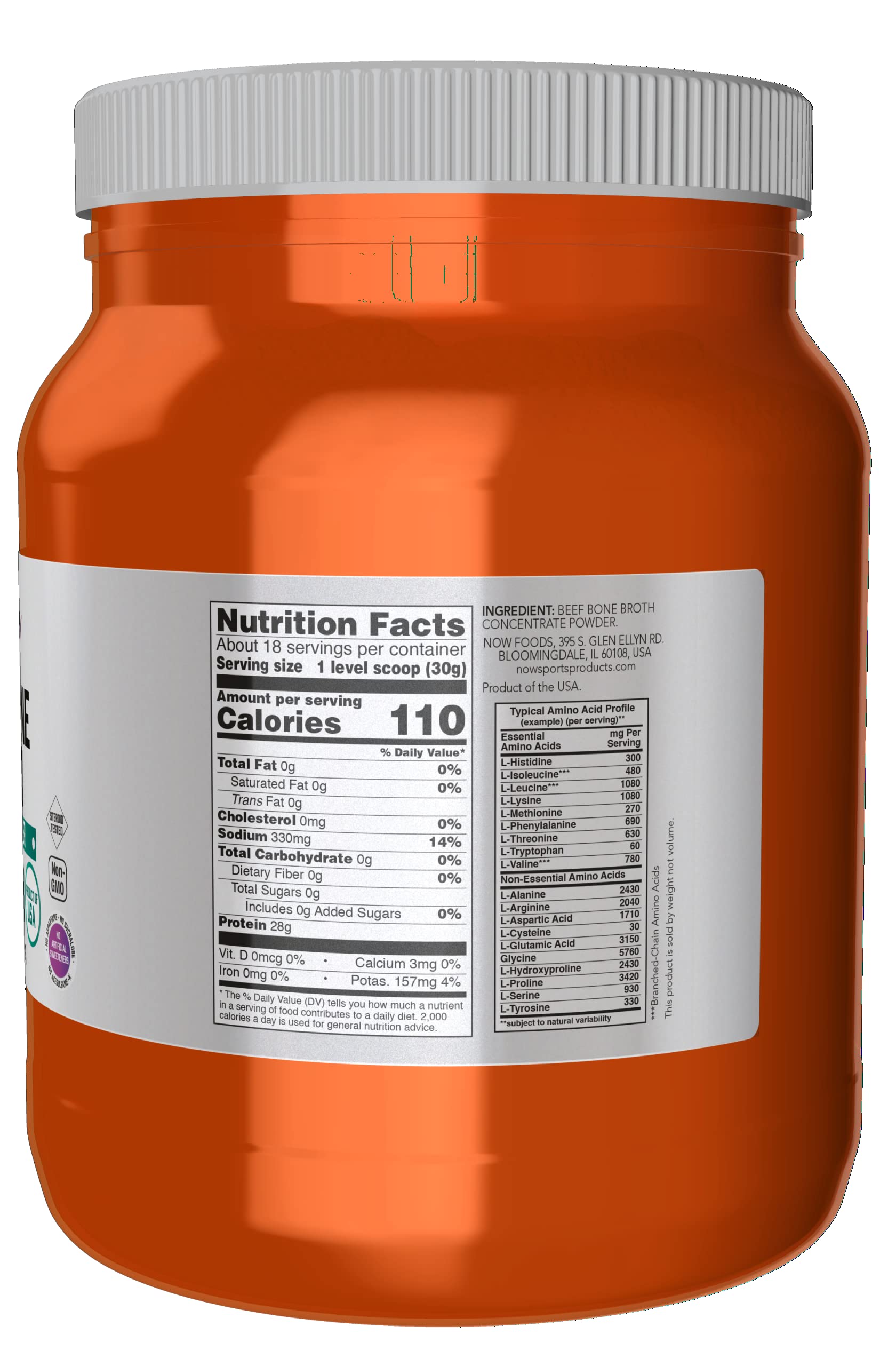 Foto 3 pulgar | Caldo De Huesos De Res En Polvo Now Foods Sports Nutrition 544g - Venta Internacional.